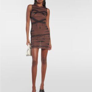 ✨Sale ✨ Jean-Paul Gaultier x KNWLS Trompe L' Oeil Brown Black Snake Tattoo dress